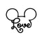 Oreille Mickey Mouse love - Autocollant mur décoratif - Go lettrage - Sticker Art Online