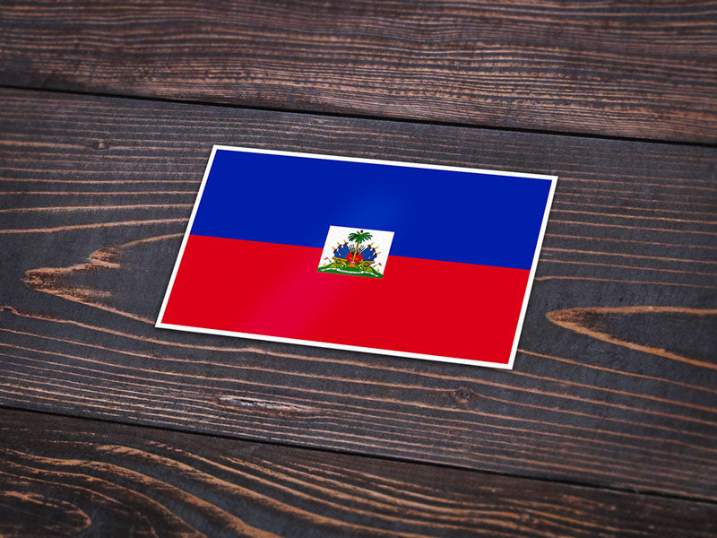 Autocollant drapeau Haiti - Go lettrage - Sticker Art Online