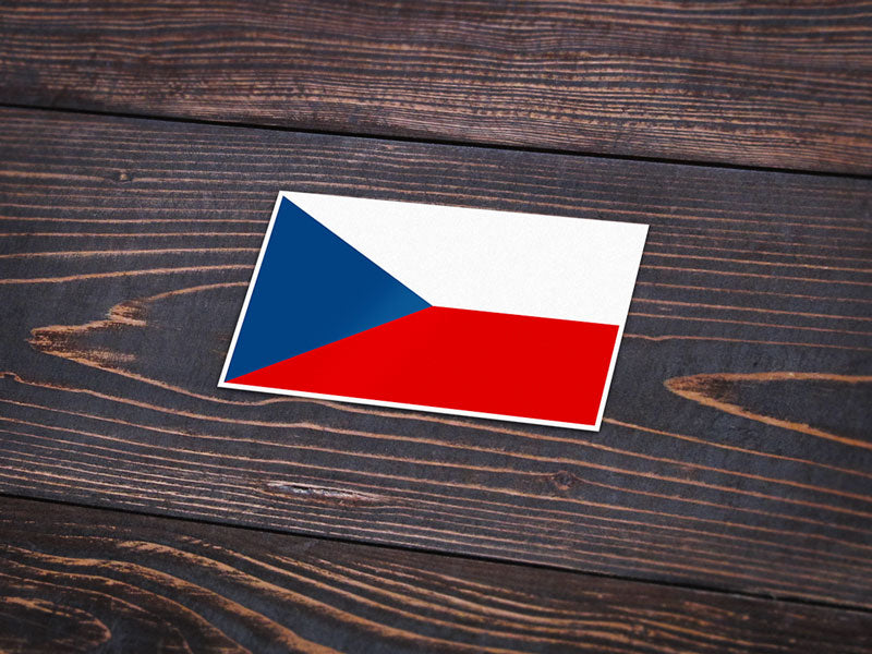 Autocollant drapeau République Tchèque - Go lettrage - Sticker Art Online