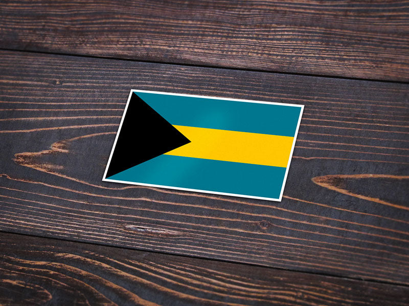 Autocollant drapeau Bahamas - Go lettrage - Sticker Art Online