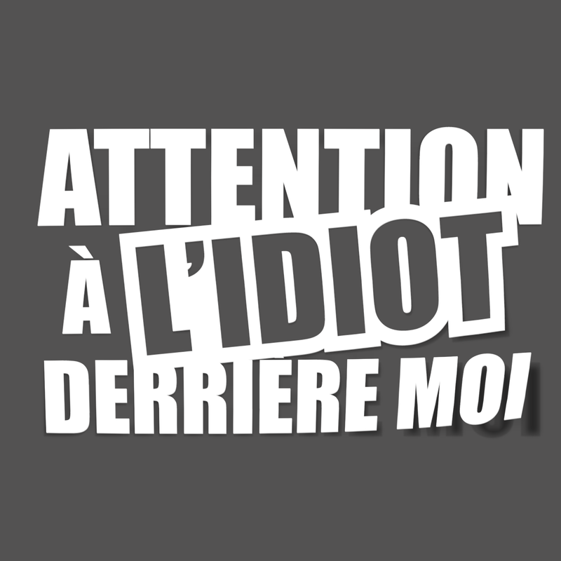 Autocollant Attention à l'idiot decal - Go lettrage - Sticker Art Online