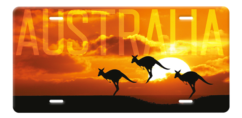 Plaque de voiture voyage Australie - Go lettrage - Sticker Art Online