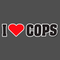 Sticker I love cops - Go lettrage - Sticker Art Online