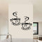Deux tasse à café avec coeur - Autocollant mur décoratif - Go lettrage - Sticker Art Online