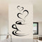 Tasse à café coeur - Autocollant mur décoratif - Go lettrage - Sticker Art Online