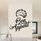 Lettrage bon appétit chapeau de chef- Autocollant mur décoratif - Go lettrage - Sticker Art Online