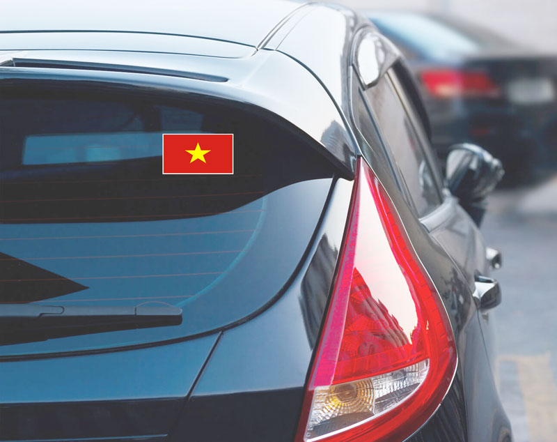 Autocollant drapeau Vietnam - Go lettrage - Sticker Art Online