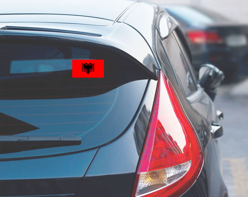 Autocollant drapeau Albanie - Go lettrage - Sticker Art Online