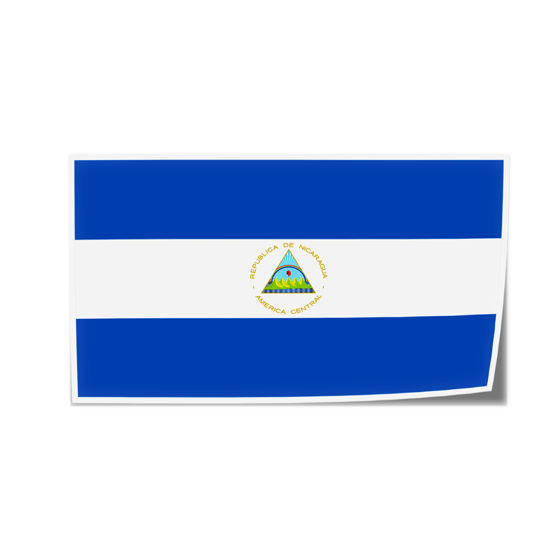 Autocollant drapeau Nicaragua - Go lettrage - Sticker Art Online