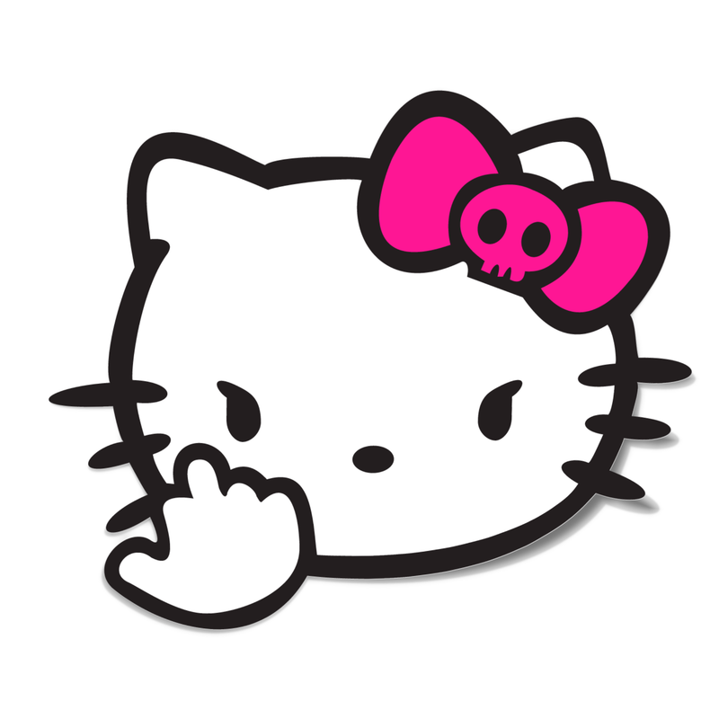 Autocollant Hello Kitty fuck you - Go lettrage - Sticker Art Online