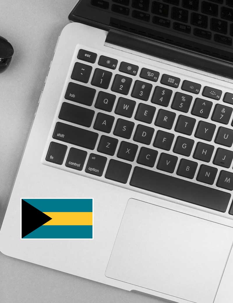 Autocollant drapeau Bahamas - Go lettrage - Sticker Art Online