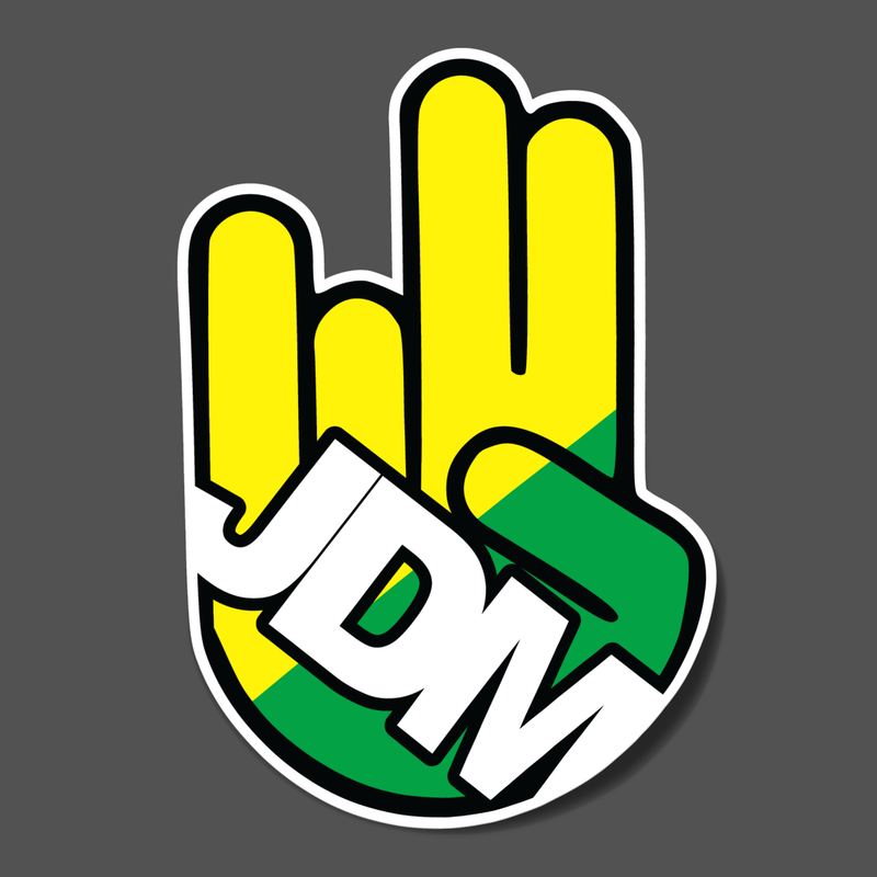 Shocker JDM vert et jaune sticker - Go lettrage - Sticker Art Online